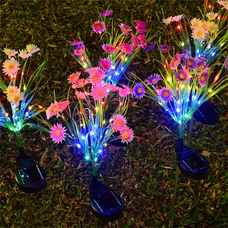 Picture of Solar-Powered LED Flower Stake Lights – Waterproof Garden Landscape Decor Lamps (2-Pack)