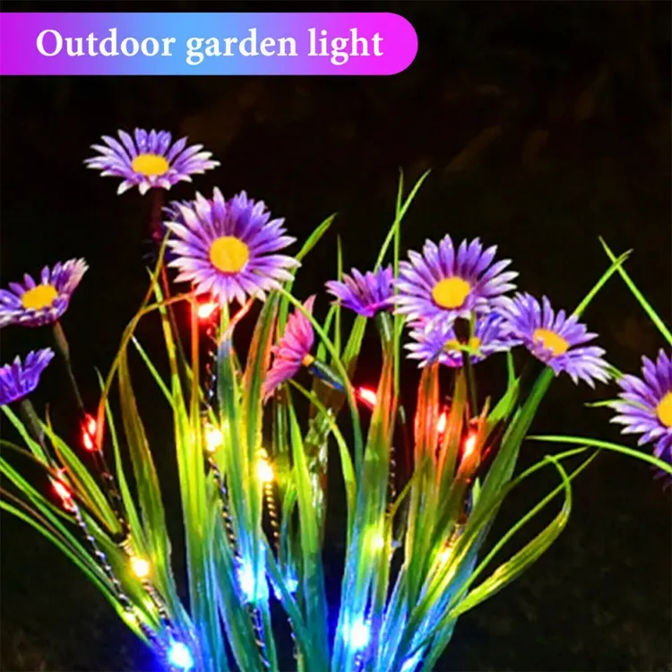 Picture of Solar-Powered LED Flower Stake Lights – Waterproof Garden Landscape Decor Lamps (2-Pack)