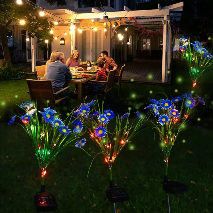 Picture of Solar-Powered LED Flower Stake Lights – Waterproof Garden Landscape Decor Lamps (2-Pack)