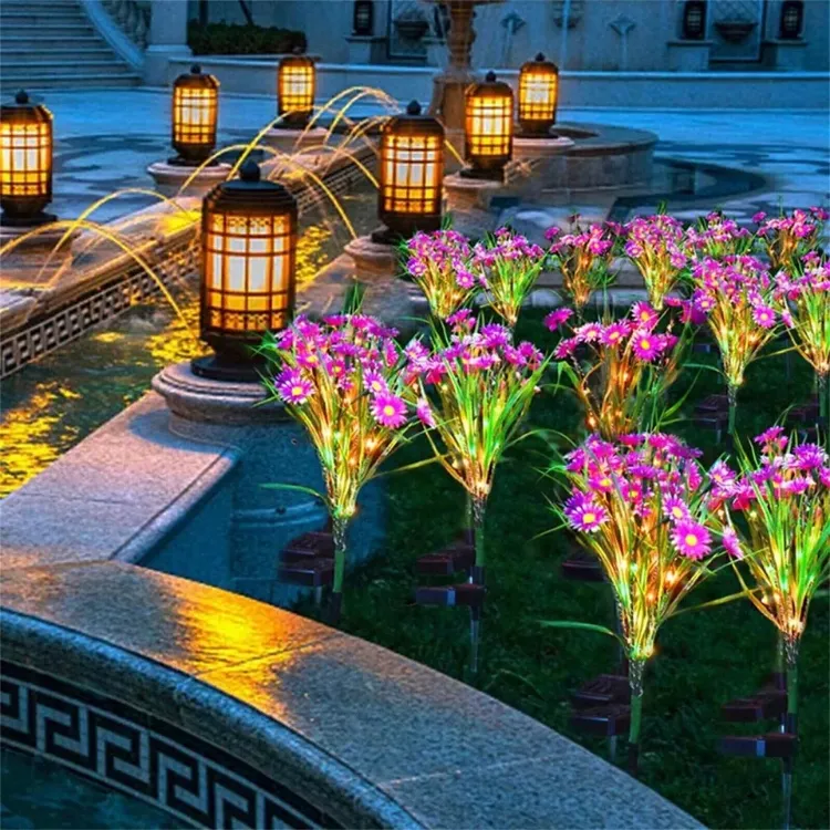 Picture of Solar-Powered LED Flower Stake Lights – Waterproof Garden Landscape Decor Lamps (2-Pack)