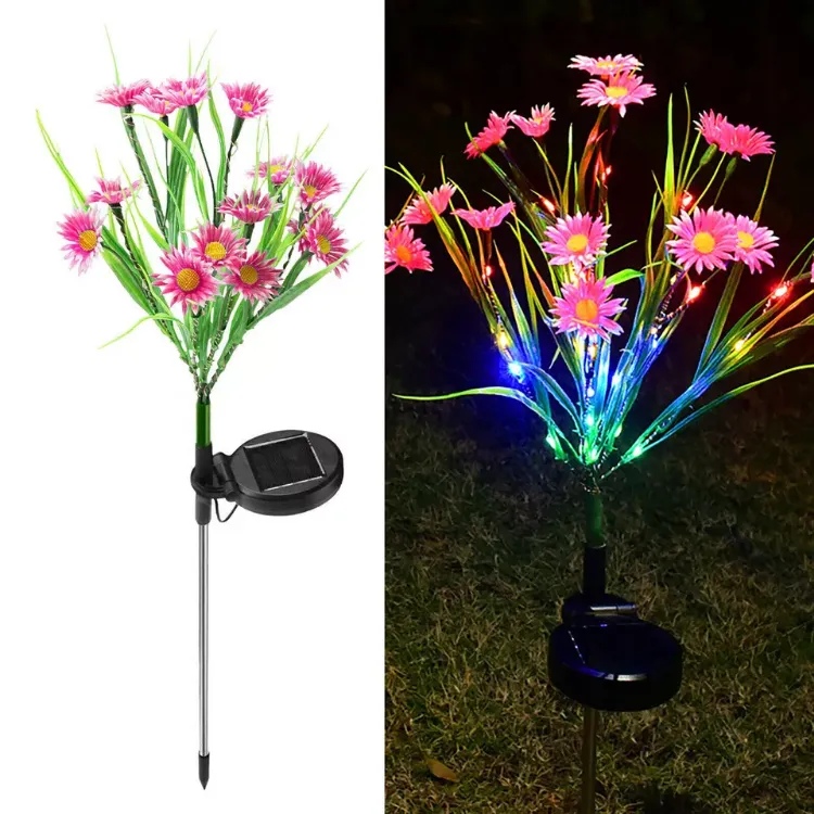 Picture of Solar-Powered LED Flower Stake Lights – Waterproof Garden Landscape Decor Lamps (2-Pack)