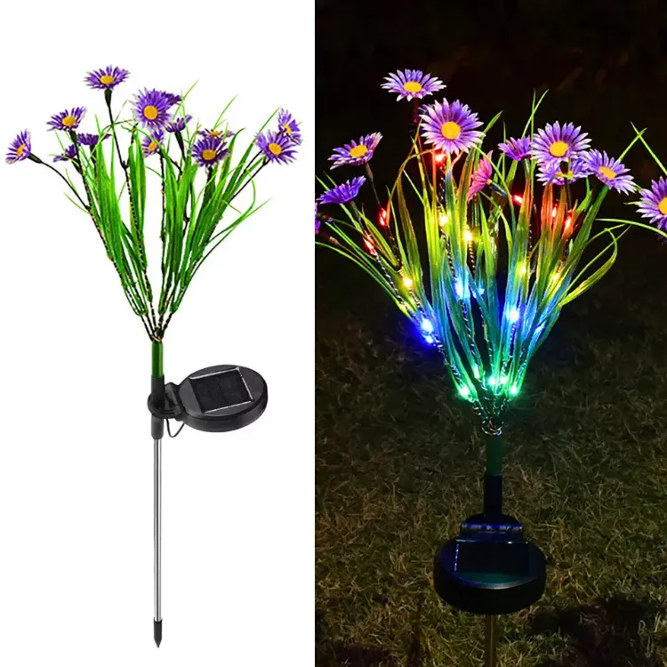 Picture of Solar-Powered LED Flower Stake Lights – Waterproof Garden Landscape Decor Lamps (2-Pack)