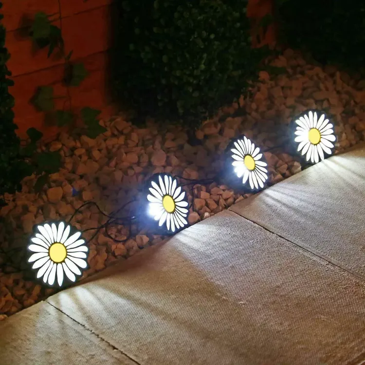 Picture of  4-Pack Solar-Powered LED Daisy Lights – Super Bright Outdoor Walkway & Garden Decorative Lamps