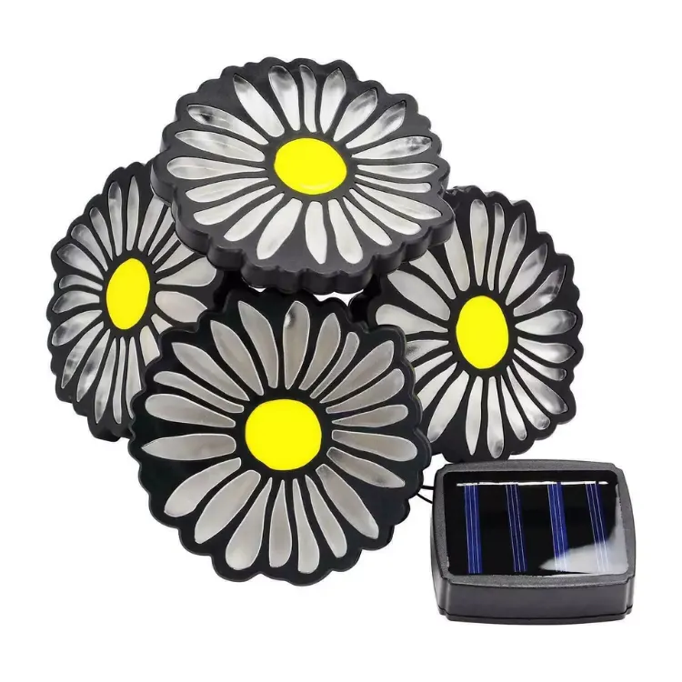 Picture of  4-Pack Solar-Powered LED Daisy Lights – Super Bright Outdoor Walkway & Garden Decorative Lamps