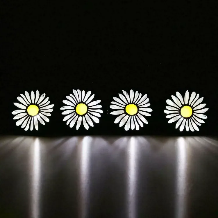 Picture of  4-Pack Solar-Powered LED Daisy Lights – Super Bright Outdoor Walkway & Garden Decorative Lamps