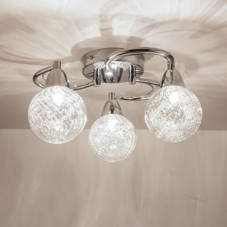 Picture of Stylish 3xG9 LED Semi-Flush Ceiling Light – 12W, Polished Chrome, 4000K Natural White