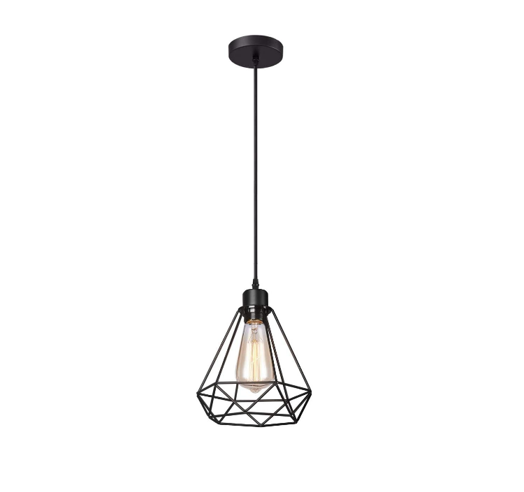 Picture of Vintage Industrial 3-Light Pendant Ceiling Lamp – Metal Cage Shade for Timeless, Rustic Elegance