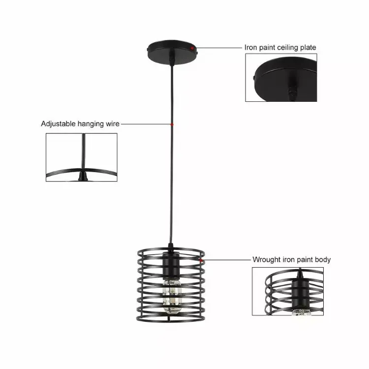 Picture of Vintage Industrial Cage Pendant Light – Retro Metal Shade for Timeless Ambiance