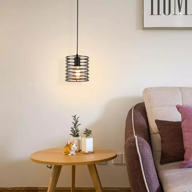 Picture of Vintage Industrial Cage Pendant Light – Retro Metal Shade for Timeless Ambiance