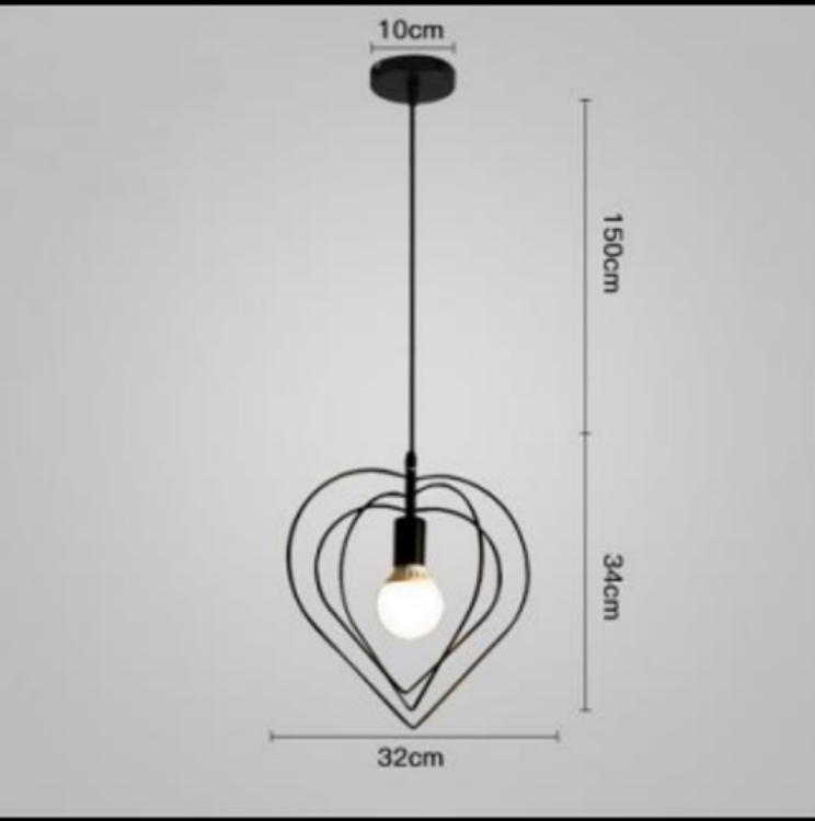 Picture of Modern Nordic Metal Heart Pendant Light – Rotating Heart Chandelier for Dining Room, Living Room, Kitchen & Bedroom (E27 Base, Bulb Not Included)