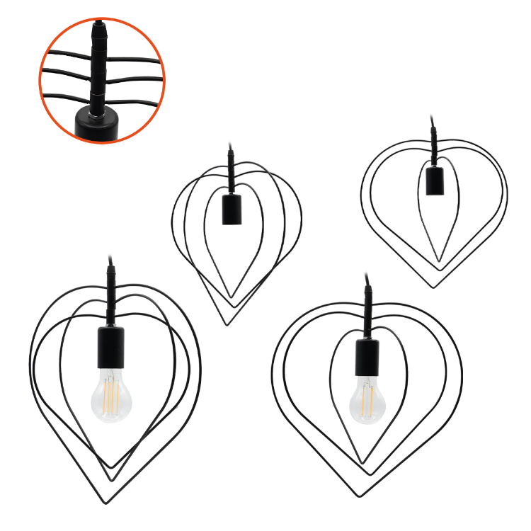 Picture of Modern Nordic Metal Heart Pendant Light – Rotating Heart Chandelier for Dining Room, Living Room, Kitchen & Bedroom (E27 Base, Bulb Not Included)